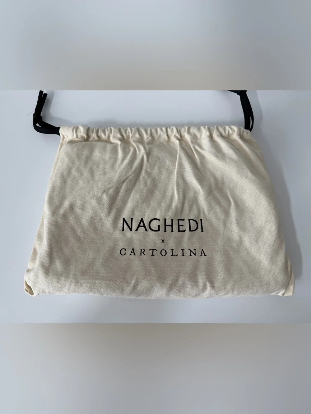 NWT Cartolina x NAGHEDI Salina Rope Pouch in Navy/Light Blue